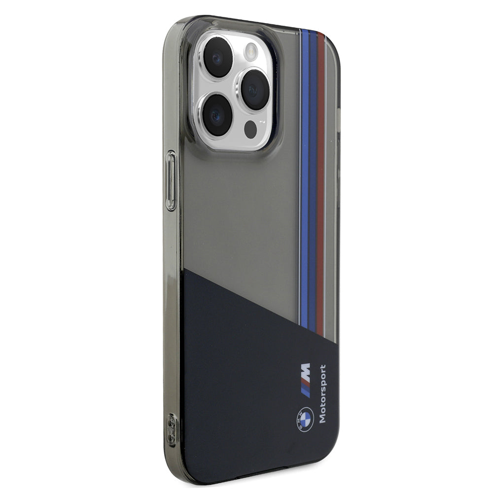 BMW iPhone 14 Pro Max Orjinal Lisanslı Yarı Transparan M Dizayn Çizgili Telefon Kılıfı BMW iPhone 14 Pro Max Orjinal Lisanslı Yarı Transparan M Dizayn Çizgili Telefon Kılıfı